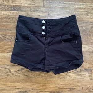 Black High Waisted Shorts